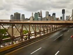 Brooklyn Bridge traffic HD timelapse. New York Stock Footage