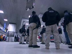 Homeland Security at Pennsylvania Station during Superbowl Weekend News Clip