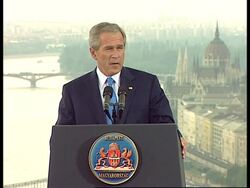 President Bush at news conference News Clip
