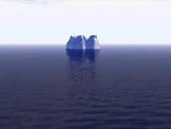Lonely iceberg cold Antarctica open sea Stock Footage