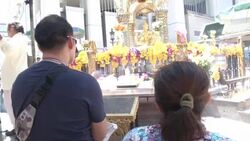 Bangkok Bombing Shrine Reopens Stock Footage