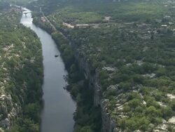 Ardeche Gorge and Le Petit Bois Stock Footage