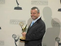 2005 Creative Arts Emmy Awards press room Stock Footage