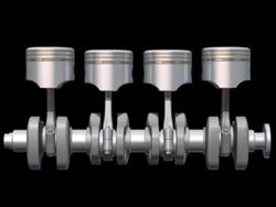 Pistons and Crankshaft Animation 1 Stock Footage