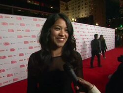 INTERVIEW: Gina Rodriguez on being here, on her new film coming out at Casa De Mi Padre Los Angeles Premiere Stock Footage