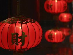 red chinese lanterns Stock Footage
