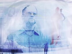 Businessman working on Touch Screen. Stock Footage