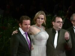 Antonio de la Torre, Carolina Bang, Carlos Areces, Alex de la Iglesia at the Balade Triste de Trompeta Premiere: 67th Venice Film Festival at Venice . (Footage by WireImage Video/GettyImages) Stock Footage