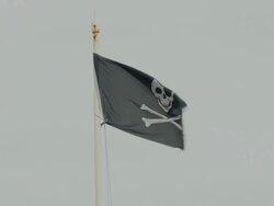 Southwold, Pirate flag CU, Stock Footage