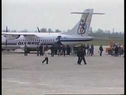 ALBANIA: TIRANA: SEVERELY DEPLETED FOOTBALL TEAM RETURN HOME News Clip