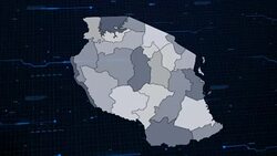 Tanzania network map Stock Footage