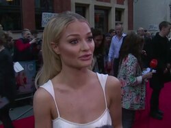 INTERVIEW - Emma Rigby on bikinis, banter and the future at 'Plastic' UK film premiere at Odeon West End on April 29, 2014 in London, England. Stock Footage
