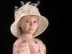 little blond girl in mama's dress Stock Footage