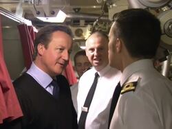 David Cameron on board HMS Victorious News Clip