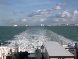 Ferries Cross The Channel From Calais Stock Footage