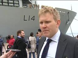 Tourists board UK navy ship in Spain, airport News Clip