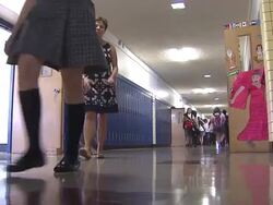 Students Walking In Catholic High School Hall Stock Footage