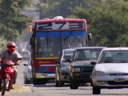 "MS Traffic and people on street / Montevideo, Uruguay" Stock Footage
