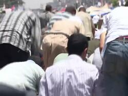 Men Praying In The Rabaa Camp News Clip