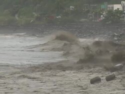 Tropical Storm Muddy Storm Surge Waves Stock Footage
