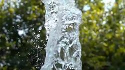 slow motion, water fountain splashing Stock Footage