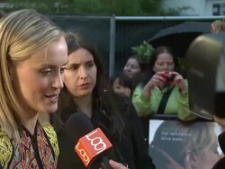 Taylor Schilling at The Lucky One European Premiere at Bluebird on April 23, 2012 in London, England (Footage by WireImage Video/Getty Images) Stock Footage