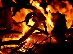 Defocused of camp fire Stock Footage