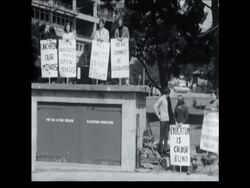 SYND 10-4-69 WITWATERSRAND UNIVERSITY STUDENTS DEMONSTRATE AGAINST APARTHEID IN EDUCATION News Clip