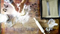 Preparing gingerbread dough for Christmas Baking Stock Footage