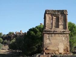 Agrigento, the tomb of Theron, Roman period, near the ancient Porta Aurea Stock Footage