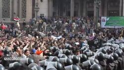 Riot Police and Protesters in Cairo News Clip