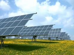 PAN Solar Power Station With Flexible Panels in Spring (4K/UHD to Full HD) Stock Footage