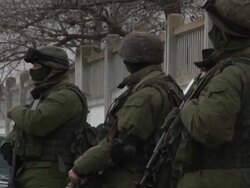 Russian Military Outside Privolnoye Base News Clip
