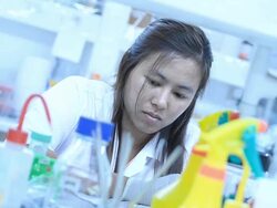 Chemists at Work In A Laboratory. Stock Footage