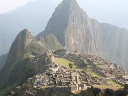 WS TU View of Fort with mountains / Machu Picchu, Peru Stock Footage