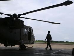 Helicopter hangar Stock Footage