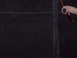 SLO MO, CU, Woman's hand hitting tennis ball with racket, Santa Barbara, California, USA Stock Footage