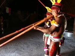 Kamayura Tribe Of The Xingu Indian Reserve Stock Footage