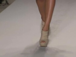 Models walk the runway during the Crystal Jin swimwear 2012 show Stock Footage