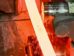 CU TD View of steelworks in rolling mill at Hoesch-Schwerte / Schwerte, Rhineland-Palatinate, Germany Stock Footage