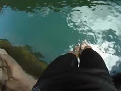 HD SLOW-MOTION: Jumping Into The Water Stock Footage