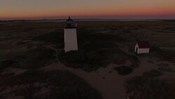 WoodEnd Lighthouse At Sunset Stock Footage
