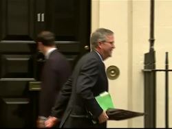 Jeb Bush Departing Number 11 Downing Street News Clip