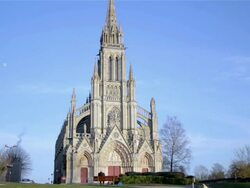 French church, wide shot Stock Footage
