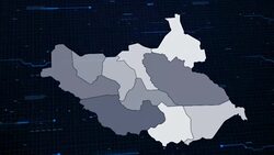South Sudan network map Stock Footage