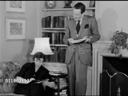 1947: ROSE FRANKEN: WS Apartment building. Author Rose Franken (1898-1988) w/ husband producer William Brown Maloney in living room. 1947 REPRISAL: Coca-Cola representative talking w/ Rose & husband. Instructional Video