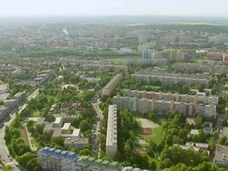 WS AERIAL View of building apartments in state capital / Prague, Czech Republic Stock Footage