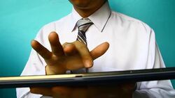 businessman hand use tablet Stock Footage