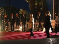Princess Charlene and Prince Albert of Monaco at the Monaco Royal Wedding: Reception Arrivals at Monaco . (Footage by WireImage Video/Getty Images Entertainment Video) Stock Footage