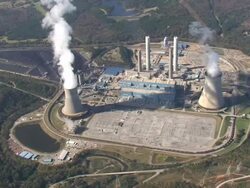 Aerial View of Power Plant Stock Footage